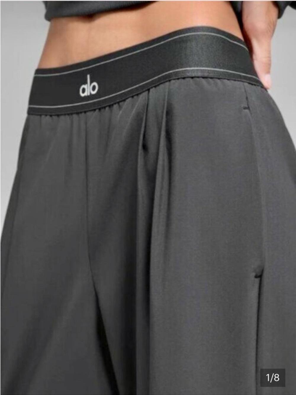 ALO Yoga Black Elastic Logo Waistband Lounge Pants
